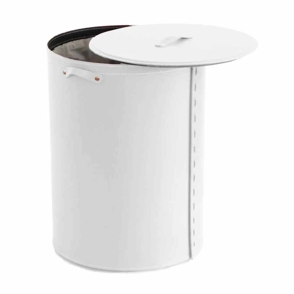 Lavadero ovalado en piel regenerada Riky fabricado en Italia. Viadurini