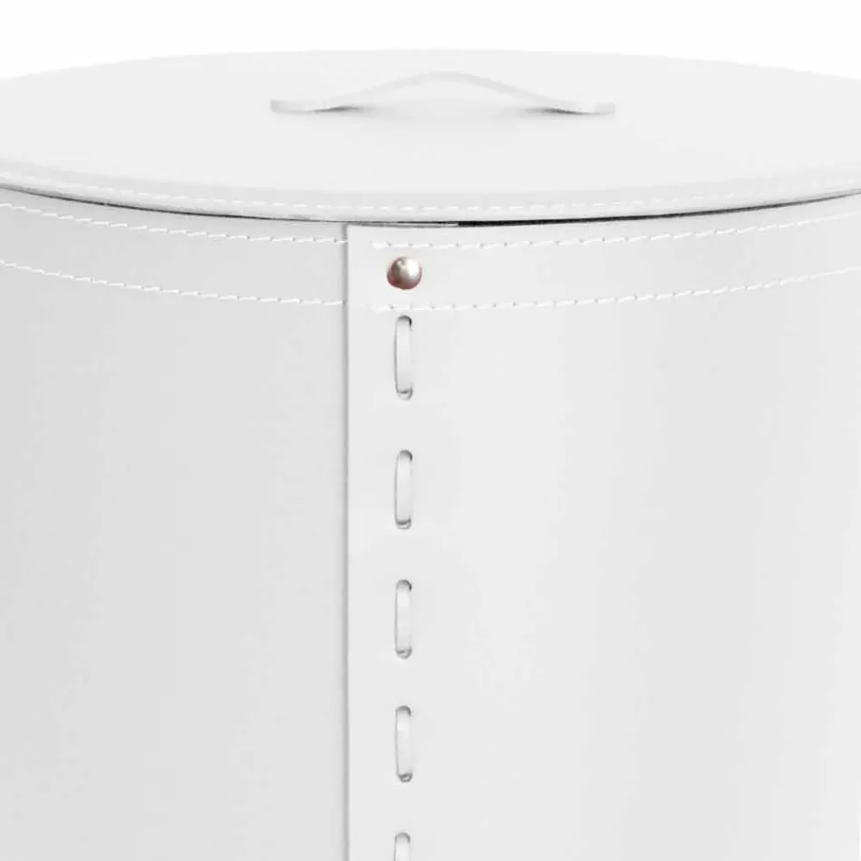 Lavadero ovalado en piel regenerada Riky fabricado en Italia. Viadurini