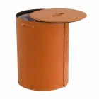 Lavadero ovalado en piel regenerada Riky fabricado en Italia. Viadurini