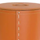 Lavadero ovalado en piel regenerada Riky fabricado en Italia. Viadurini