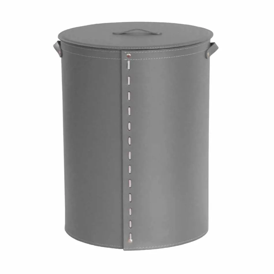 Lavadero ovalado en piel regenerada Riky fabricado en Italia. Viadurini