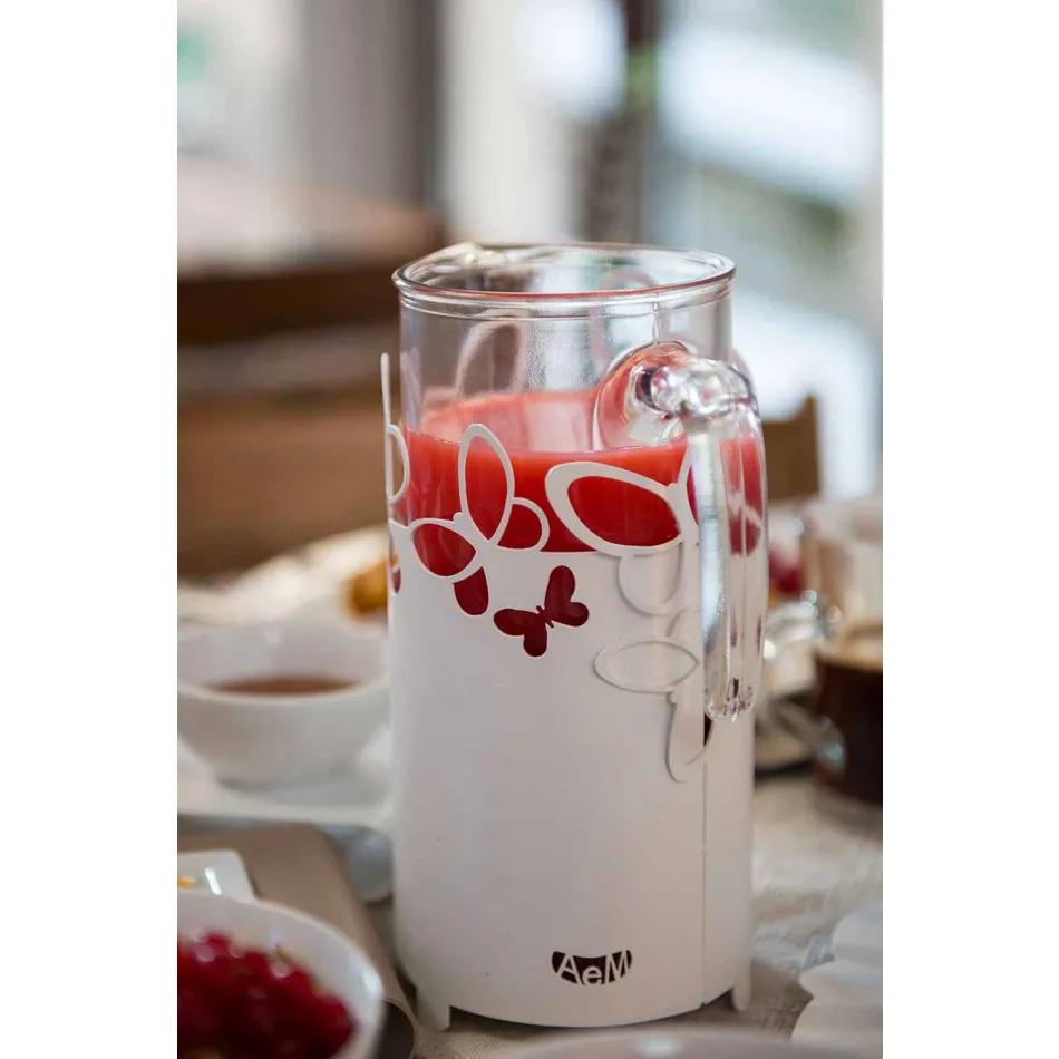 Porta botella moderno en hierro blanco, beige o marfil hecho en Italia - Leiden Viadurini