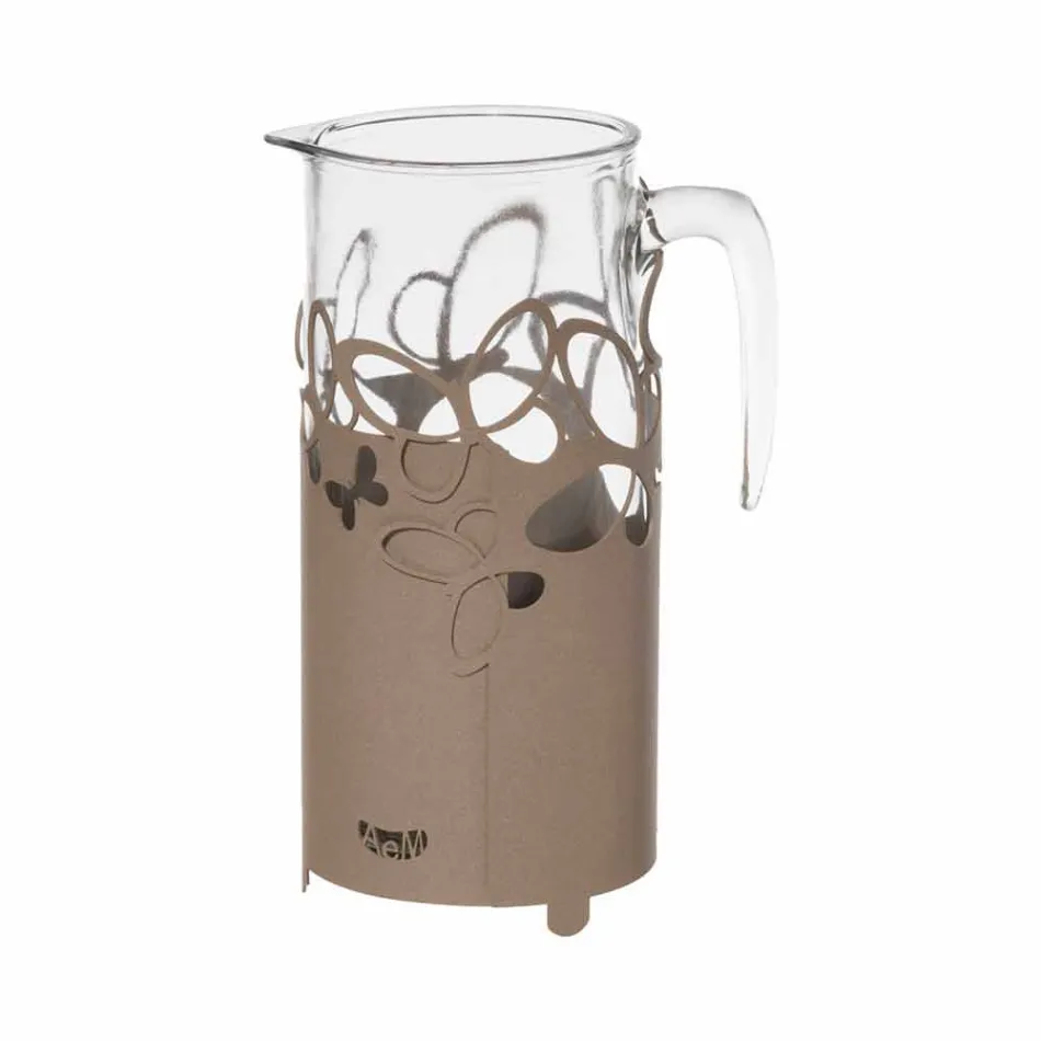 Porta botella moderno en hierro blanco, beige o marfil hecho en Italia - Leiden Viadurini