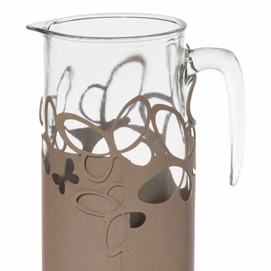 Porta botella moderno en hierro blanco, beige o marfil hecho en Italia - Leiden Viadurini