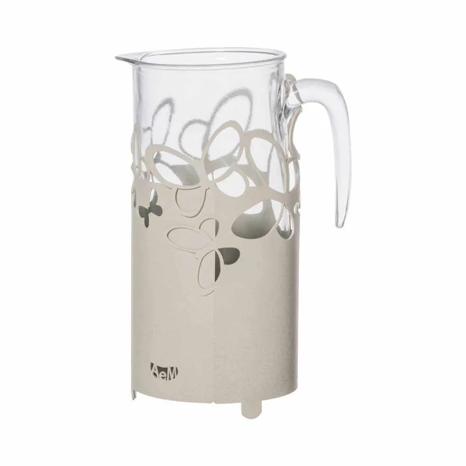 Porta botella moderno en hierro blanco, beige o marfil hecho en Italia - Leiden Viadurini