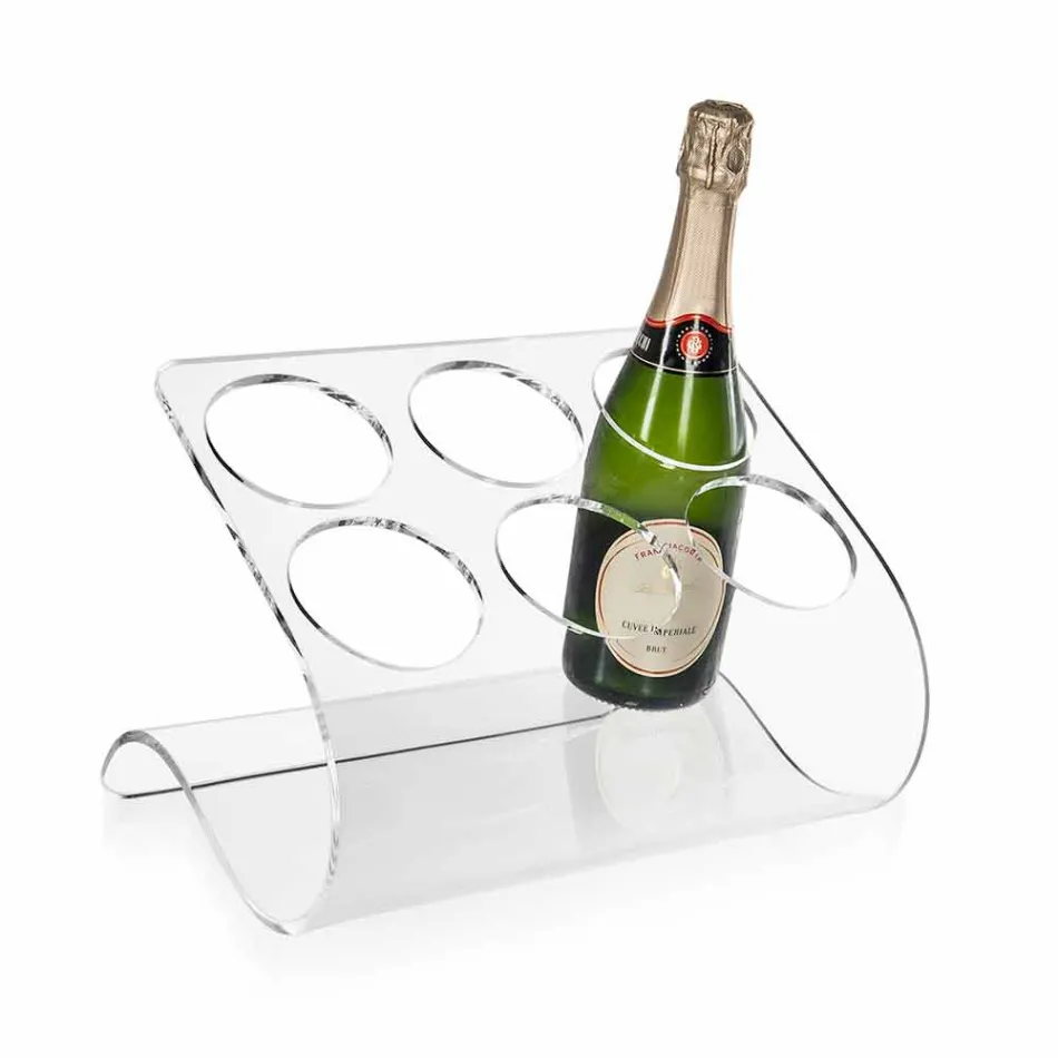 Portabotellas independiente para 6 botellas en plexiglás transparente - Tanatin Viadurini