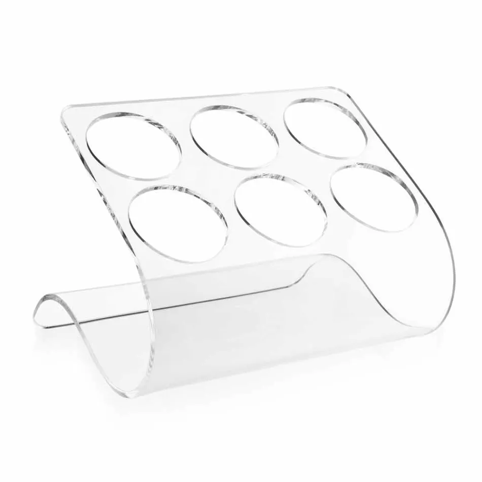 Portabotellas independiente para 6 botellas en plexiglás transparente - Tanatin Viadurini