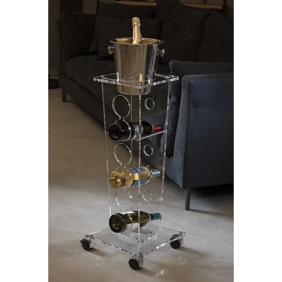 Portabotellas de columna y cubo de hielo en acrílico transparente - Ciampino Viadurini