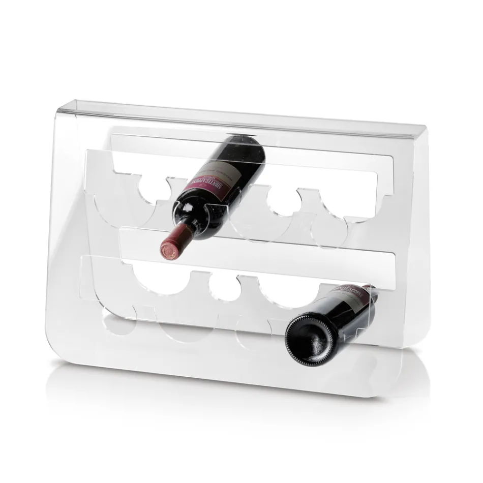 Portabotellas de suelo en cristal acrílico transparente - Dappino Viadurini