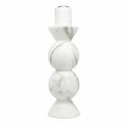 Candelero alto en mármol blanco de Carrara y latón Made in Italy - Oley Viadurini