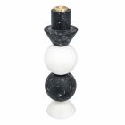 Candelero alto en mármol blanco, negro y latón Hecho en Italia - Bram Viadurini