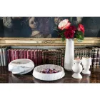 Candelabro bajo en mármol blanco de Carrara y latón Made in Italy - Benton Viadurini