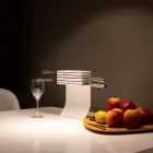 Portacuchillos de cocina en Corian blanco Diseño Made in Italy - Ivanova Viadurini