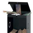 Porta madera con 2 compartimentos de almacenamiento y estante superior Made in Italy - Colibri Viadurini