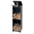 Porta madera con 2 compartimentos de almacenamiento y estante superior Made in Italy - Colibri