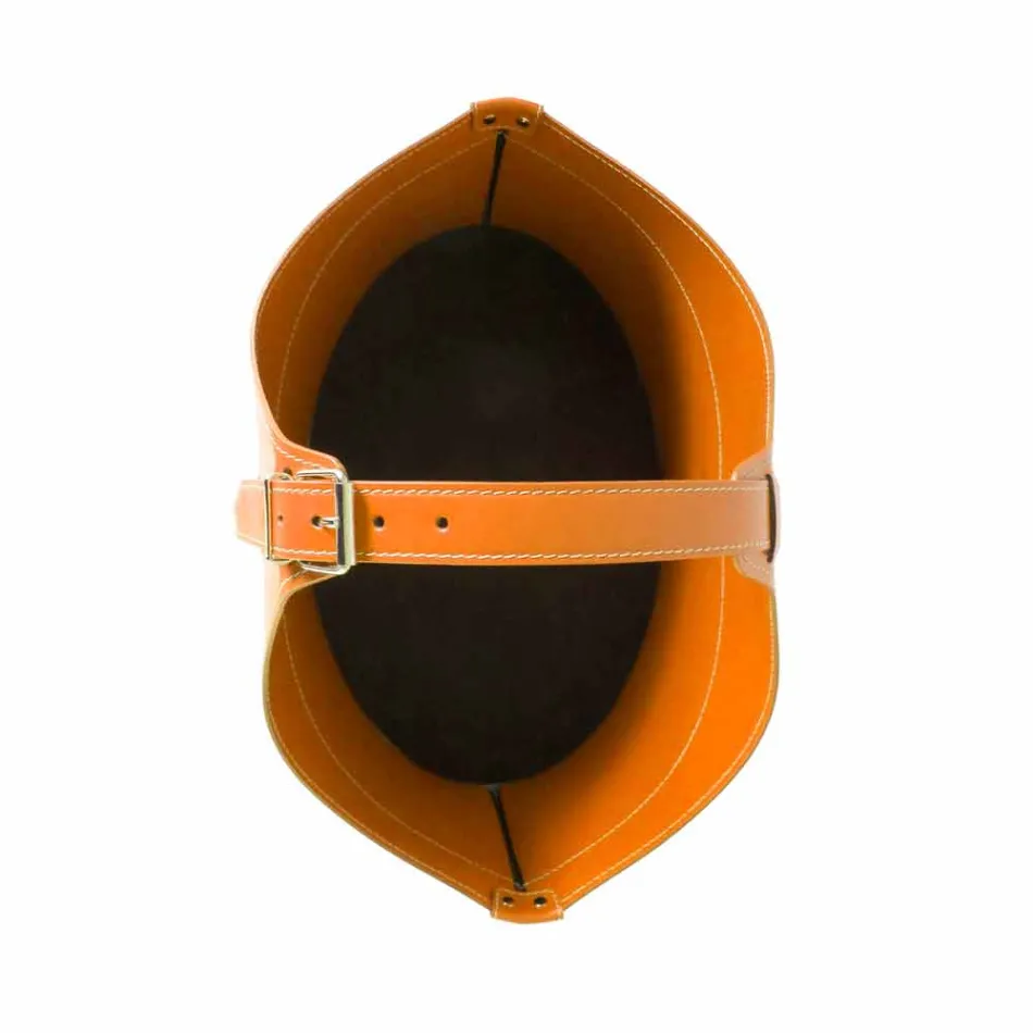 Portalegna desde el interior de la rueda en un cuero regenerado moderna Fabia Viadurini