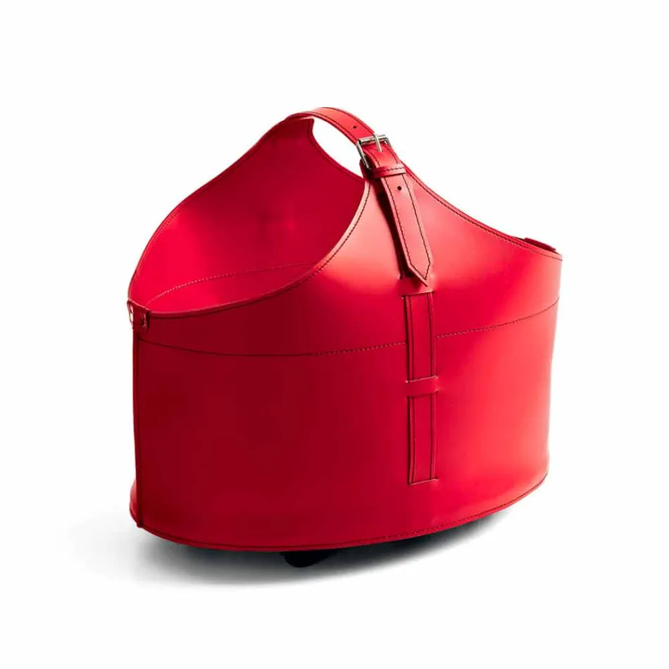 Portalegna desde el interior de la rueda en un cuero regenerado moderna Fabia Viadurini