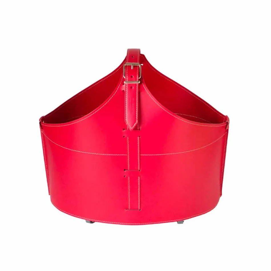 Portalegna desde el interior de la rueda en un cuero regenerado moderna Fabia Viadurini