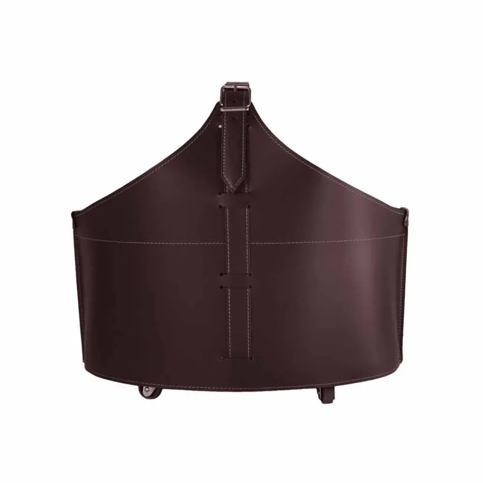 Portalegna desde el interior de la rueda en un cuero regenerado moderna Fabia Viadurini