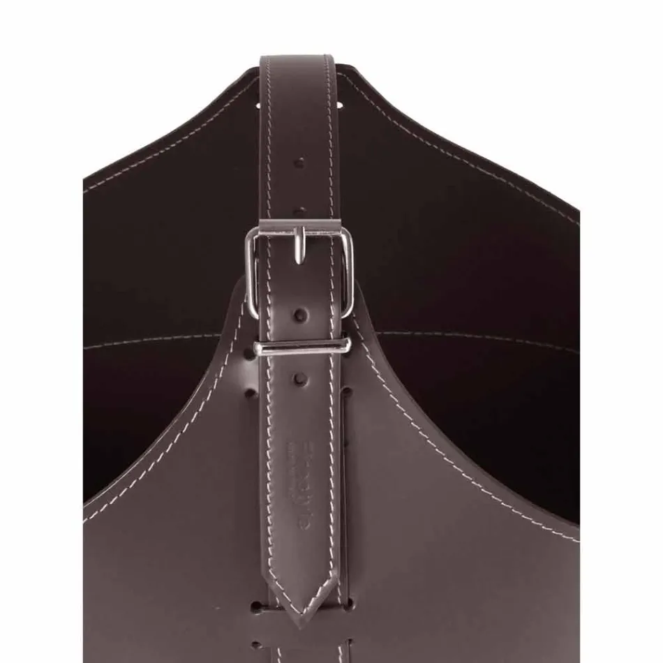 Portalegna desde el interior de la rueda en un cuero regenerado moderna Fabia Viadurini