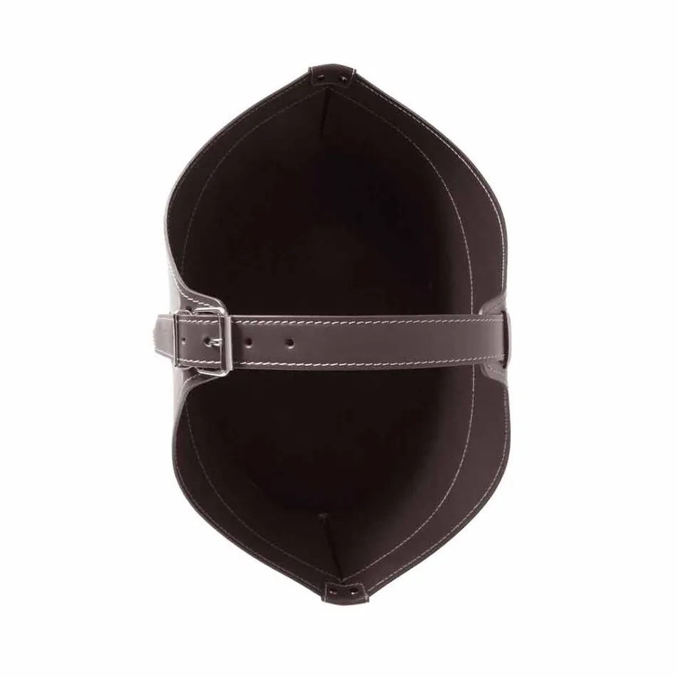 Portalegna desde el interior de la rueda en un cuero regenerado moderna Fabia Viadurini