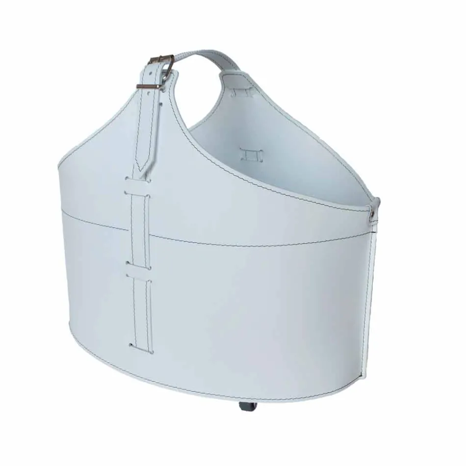 Portalegna desde el interior de la rueda en un cuero regenerado moderna Fabia Viadurini