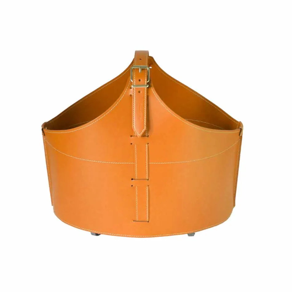 Portalegna desde el interior de la rueda en un cuero regenerado moderna Fabia Viadurini