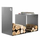 Soporte de madera para interior en acero coloreado con mesa de centro Made in Italy - Cecio Viadurini