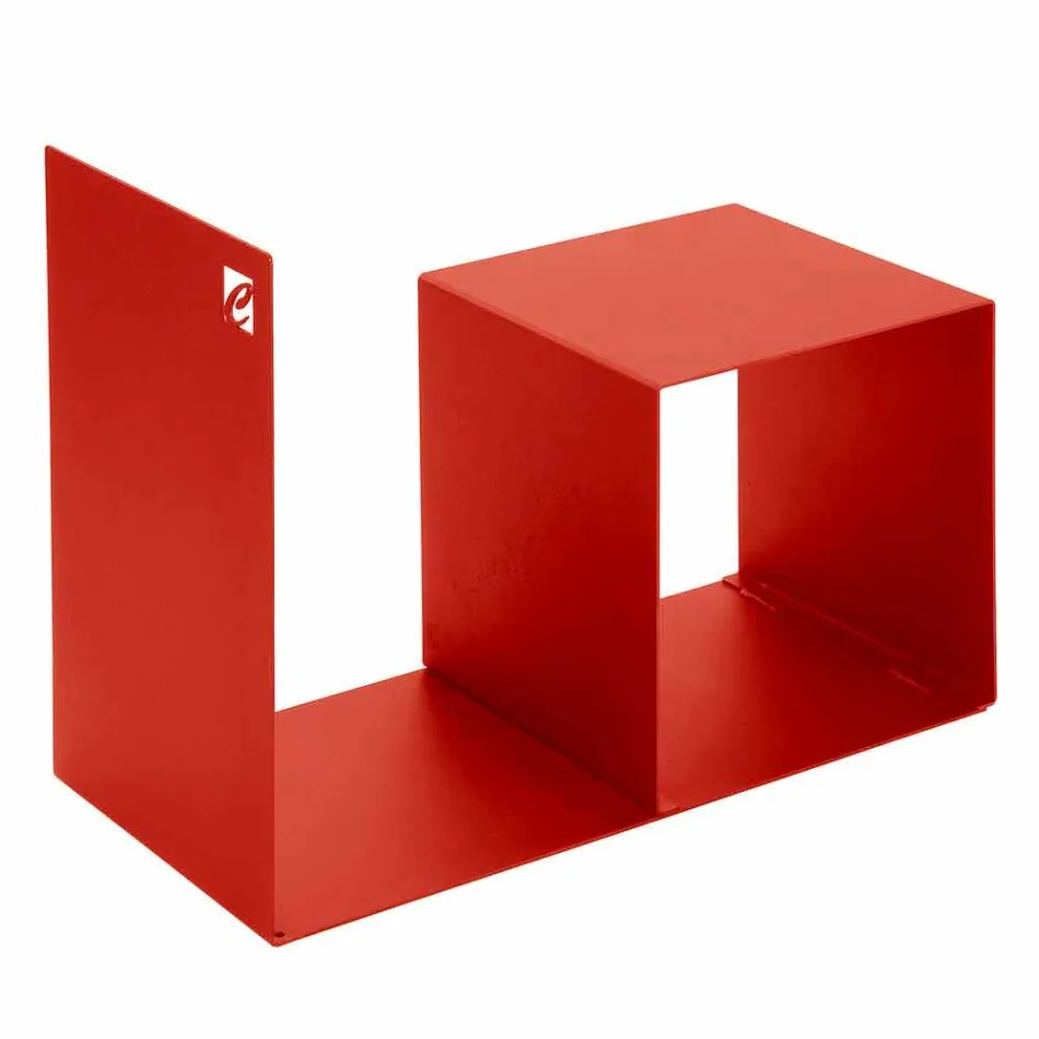 Soporte de madera para interior en acero coloreado con mesa de centro Made in Italy - Cecio Viadurini