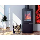 Soporte para leña interior en acero con 3 accesorios Made in Italy - Nelumbo Viadurini