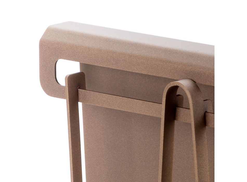 Soporte para leña de interior en acero marrón Made in Italy con herramientas - Volturno Viadurini