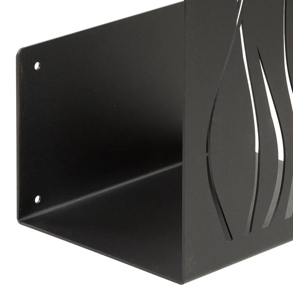 Soporte para leña interior en acero pintado Made in Italy - Ghino Viadurini