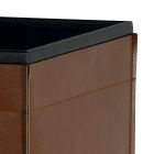 Porta madera de 2 tamaños en ecopiel marrón Made in Italy - Formica Viadurini