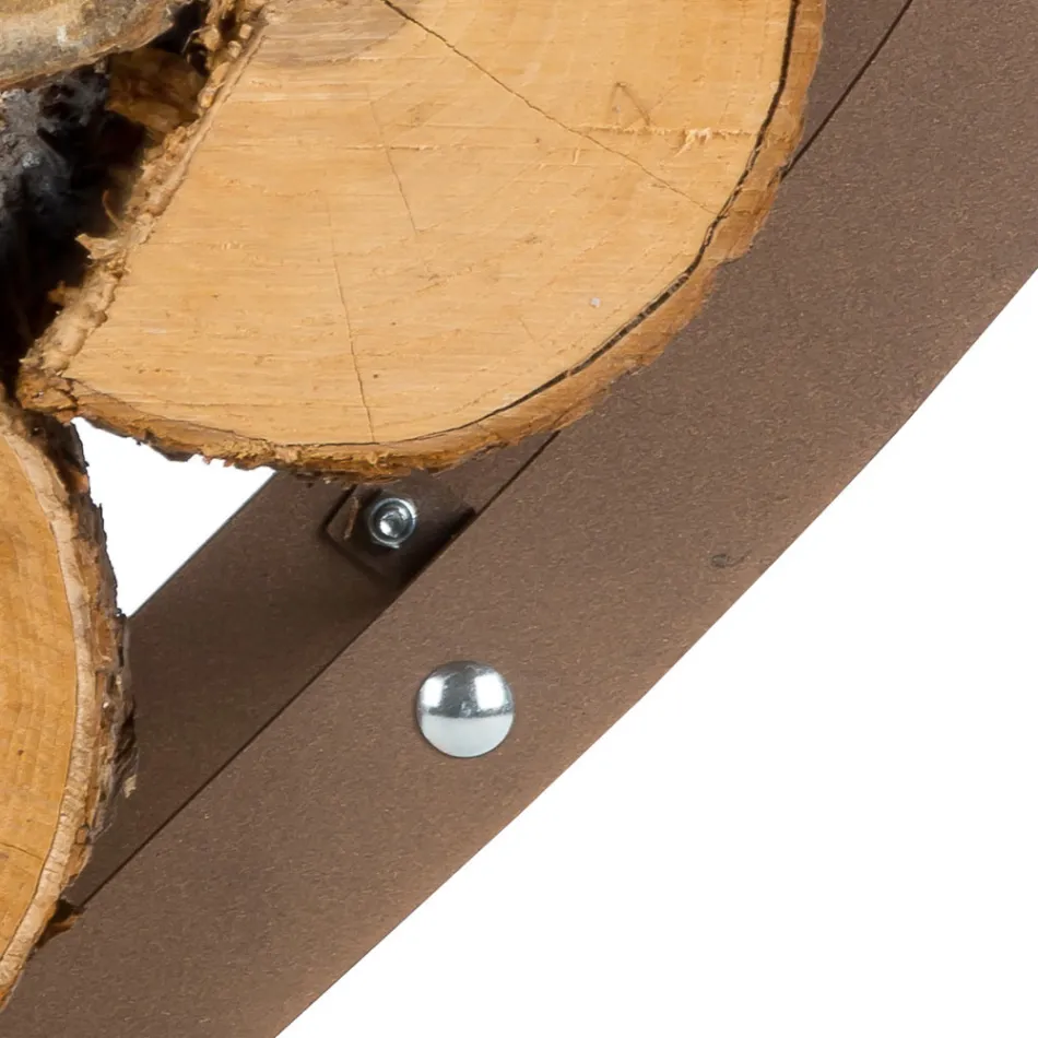 Soporte de madera para interiores en acero marrón Made in Italy - Cariño Viadurini