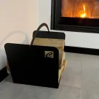 Soporte de registro moderno interior de acero negro hecho en Italia - Libeccio Viadurini