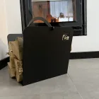 Soporte de registro moderno interior de acero negro hecho en Italia - Libeccio Viadurini