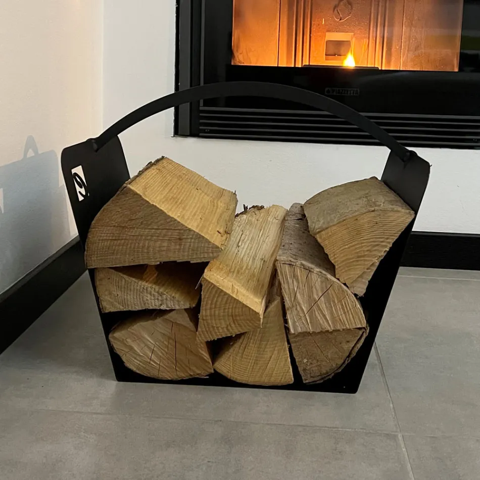 Soporte de registro moderno interior de acero negro hecho en Italia - Libeccio Viadurini