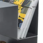 Leñero de Diseño para Interior en Acero Gris Made in Italy - Tramontana Viadurini