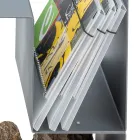 Leñero de Diseño para Interior en Acero Gris Made in Italy - Tramontana Viadurini