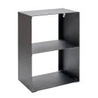 Porta leña de acero pintado con pintura negra Fabricado en Italia - Fiamme Viadurini