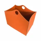 Portalegna piel regenerada con ruedas WoodBag hechas en Italia Viadurini