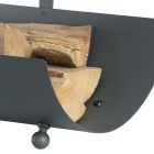 Porta madera de metal con mango y 4 pies Made in Italy - Buffalo Viadurini