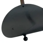 Portamadera de metal negro con mango de cuero Made in Italy - Antelope Viadurini