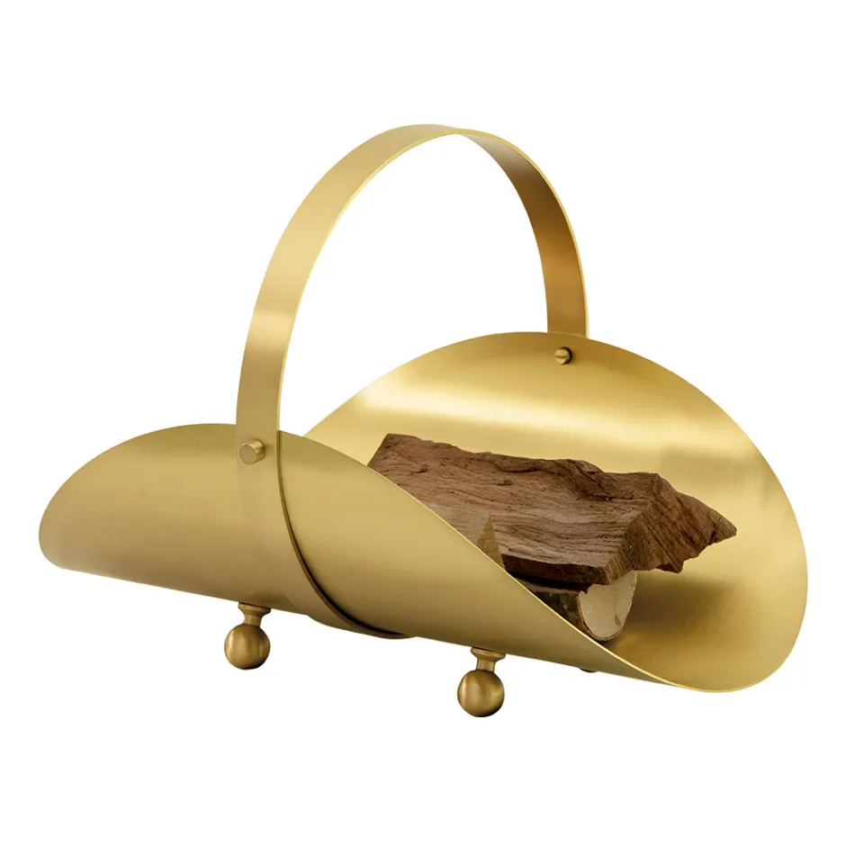 Soporte de madera de latón con mango y 4 pies Made in Italy - Tigre Viadurini