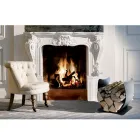 Porta leña interior en acero pintado Made in Italy - Leopoldo Viadurini