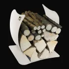 Porta leña interior en acero pintado Made in Italy - Leopoldo Viadurini