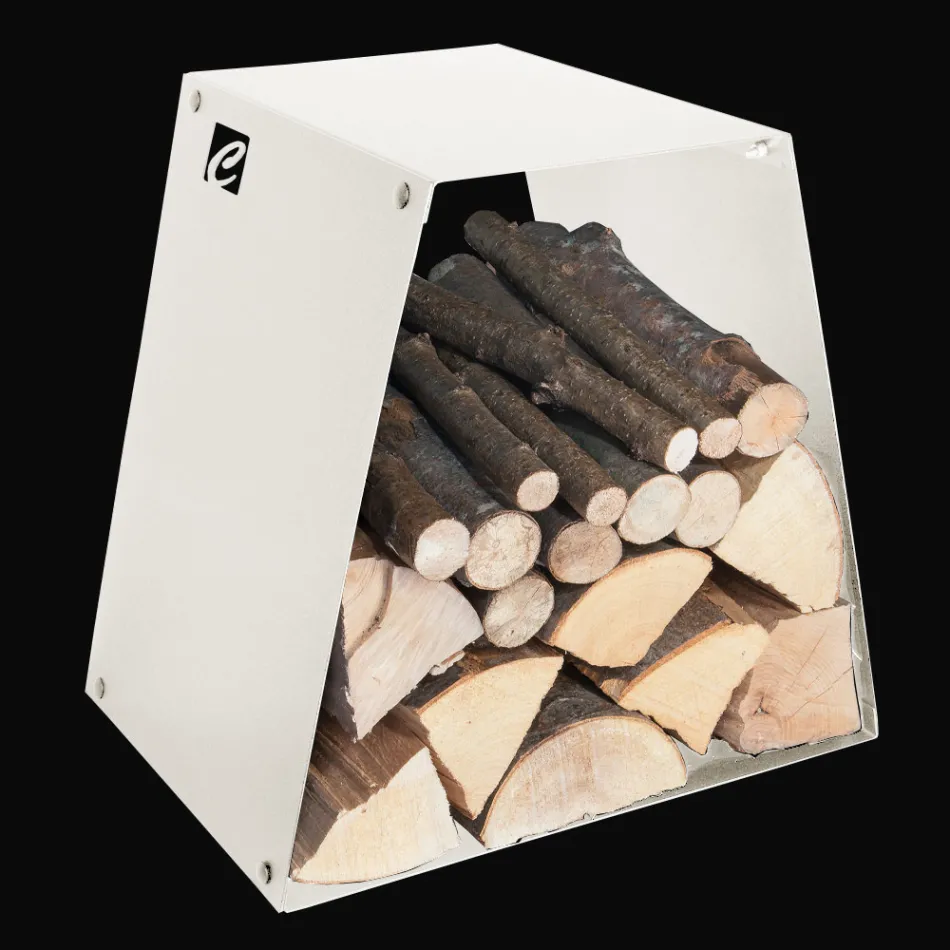 Soporte para troncos de suelo moderno en acero pintado Made in Italy - Demetra Viadurini