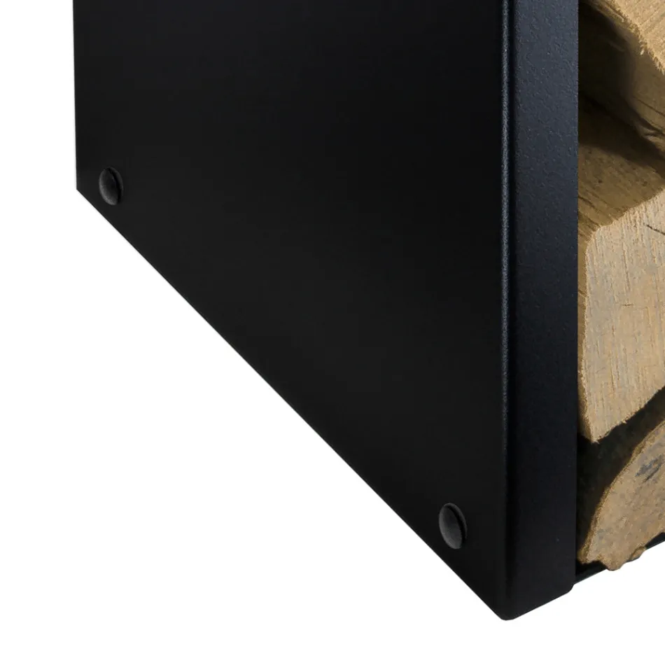 Porta troncos moderno en acero pintado Made in Italy - Patrik Viadurini