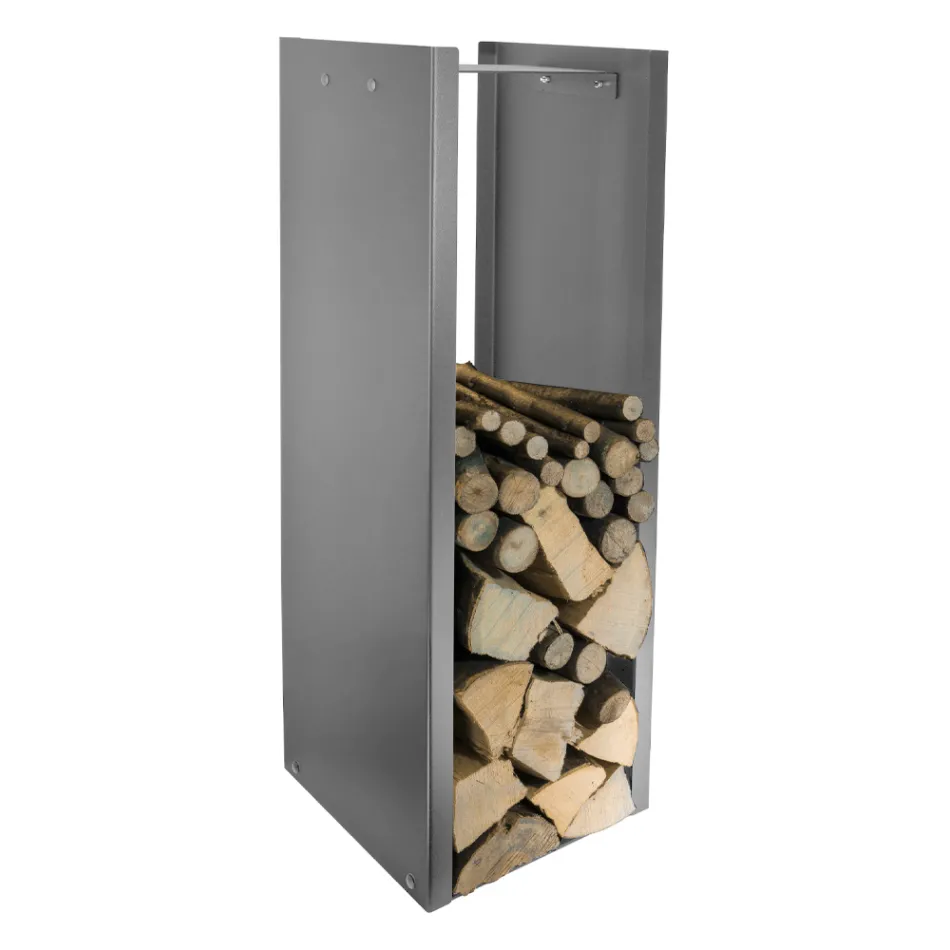 Porta troncos moderno en acero pintado Made in Italy - Patrik Viadurini