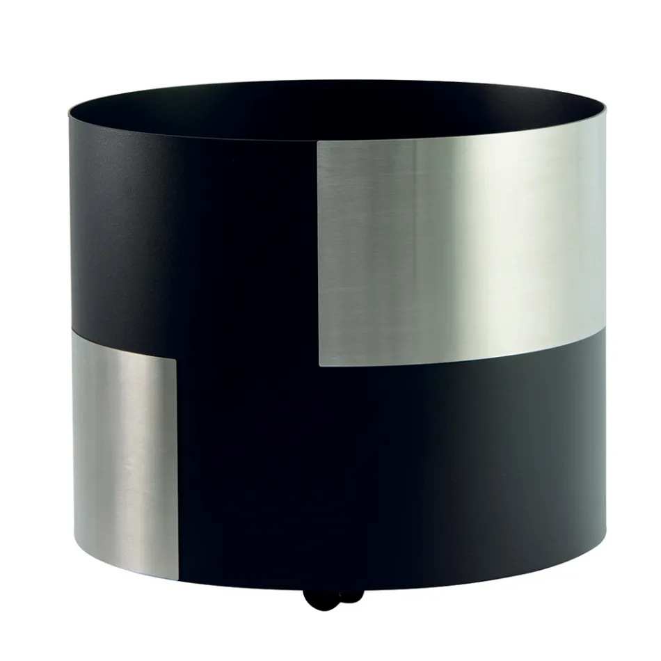 Soporte de madera moderno de metal con ruedas Made in Italy - Lápiz Viadurini